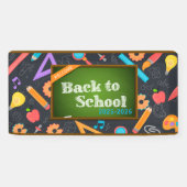 Elegante Monogram Script Office School Banner (Horizontal)