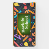 Elegante Monogram Script Office School Banner (Vertikal)