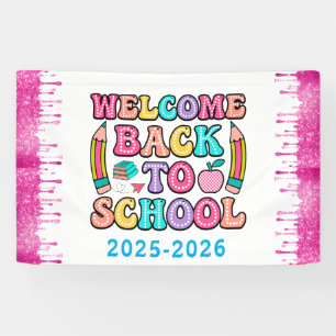 Elegante Monogram Script Office School Banner