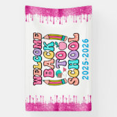 Elegante Monogram Script Office School Banner (Vertikal)