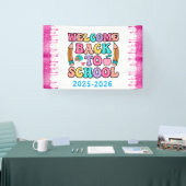 Elegante Monogram Script Office School Banner (Messe)