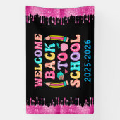 Elegante Monogram Script Office School Banner (Vertikal)