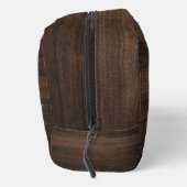 Elegante Monogram Script Rustic Wood Look Waschbeutel (Rechts)