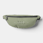 Elegante Monogram Script Sage Green Modern Bauchtasche (Ablage )