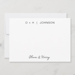Elegante Monogram Signature Script Hochzeit Mitteilungskarte