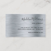 Elegante Monogram Silver Black Modern Script Name Visitenkarte (Rückseite)