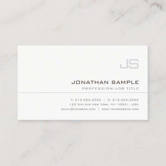 Elegante Monogram Simple Beruflich Trendy Schlicht Visitenkarte (Vorderseite)
