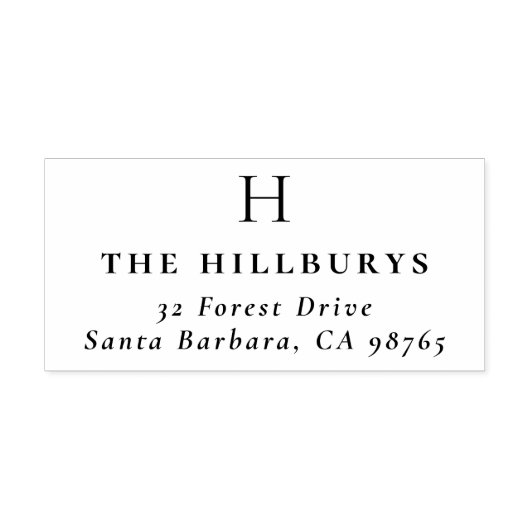 Elegante Monogram Simple Rücksendeadresse Permastempel (Design)