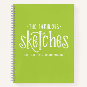Elegante Monogram Sketchbook - Ihr Name Notebook Notizblock