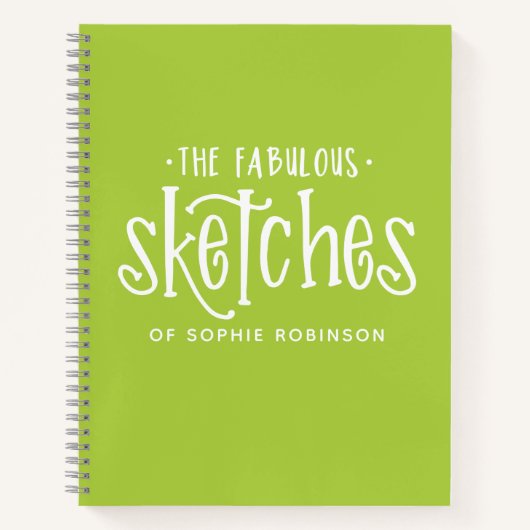 Elegante Monogram Sketchbook - Ihr Name Notebook Notizblock (Vorderseite)