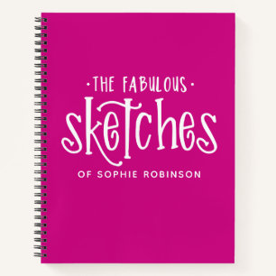 Elegante Monogram Sketchbook - Ihr Name Notebook Notizblock