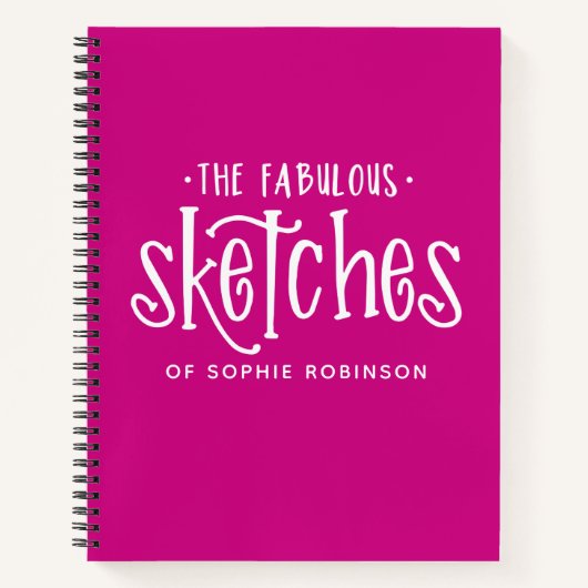 Elegante Monogram Sketchbook - Ihr Name Notebook Notizblock (Vorderseite)