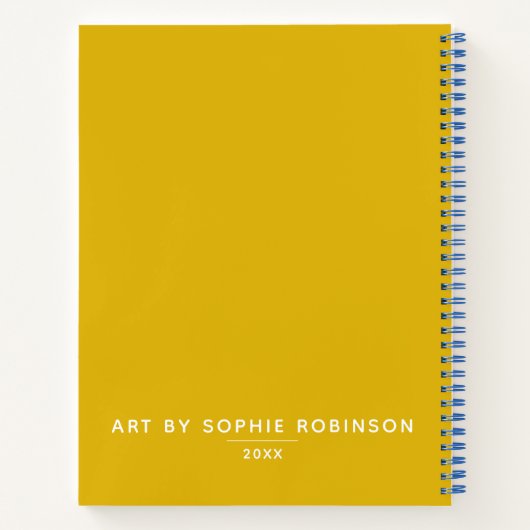 Elegante Monogram Sketchbook - Ihr Name Notebook Notizblock (Rückseite)