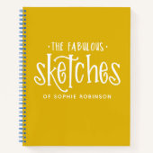 Elegante Monogram Sketchbook - Ihr Name Notebook Notizblock (Vorderseite)