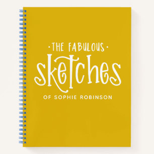 Elegante Monogram Sketchbook - Ihr Name Notebook Notizblock