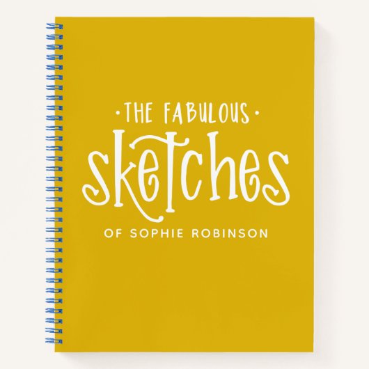 Elegante Monogram Sketchbook - Ihr Name Notebook Notizblock (Vorderseite)