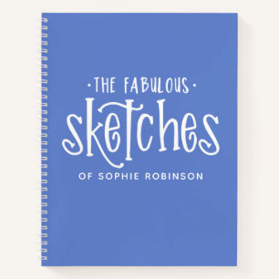 Elegante Monogram Sketchbook - Ihr Name Notebook Notizblock