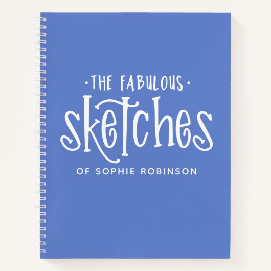 Elegante Monogram Sketchbook - Ihr Name Notebook Notizblock (Vorderseite)