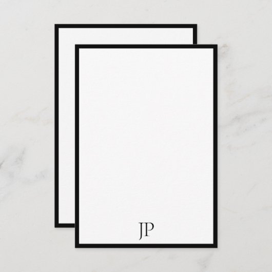 Elegante Monogram-Skriptvorlage Mitteilungskarte (Vorne/Hinten)