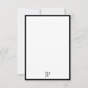 Elegante Monogram-Skriptvorlage Mitteilungskarte