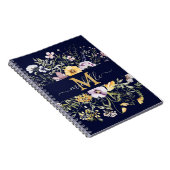 Elegante Monogram Summer Wildblume Meadow Floral Notizblock (Rechte Seite)