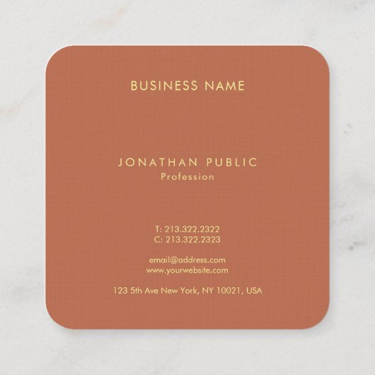 Elegante Monogram Template Luxury Premium Linen Quadratische Visitenkarte (Rückseite)