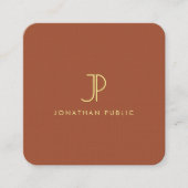 Elegante Monogram Template Luxury Premium Linen Quadratische Visitenkarte (Vorderseite)