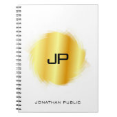 Elegante Monogram Template Metallic Look Imitate G Notizblock (Vorderseite)