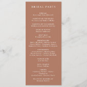 Elegante Monogram Terracota Wedding Programm (Rückseite)