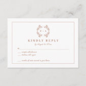 Elegante Monogram Terracota Wedding RSVP Card Begleitkarte (Vorderseite)