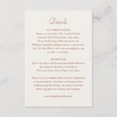 Elegante Monogram Terracotta Cream Wedding Begleitkarte (Vorderseite)