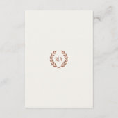 Elegante Monogram Terracotta Cream Wedding Begleitkarte (Rückseite)