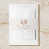 Elegante Monogram Terracotta Cream Wedding Einladungsbanderole