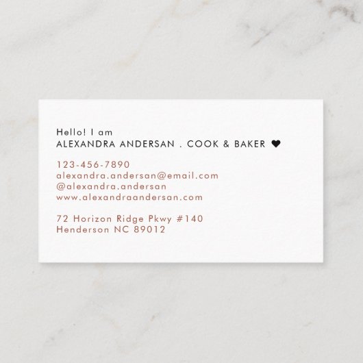 Elegante Monogram Terracotta Orange Script Name Visitenkarte (Rückseite)