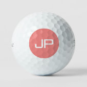 Elegante Monogram Titleist Pro V1 Pink Peach Trend Golfball (Vorderseite)