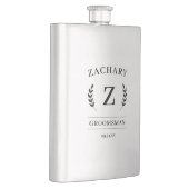 Elegante Monogram Trauzeugen Geschenkparty Flachmann (Rechts)