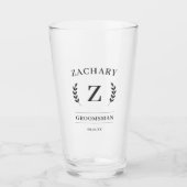 Elegante Monogram Trauzeugen Gift Wedding Ber Glas (Vorderseite)