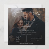 Elegante Monogram Two Foto Text Overlay Hochzeit (Vorderseite)