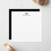 Elegante Monogram Typografie Mitteilungskarte (Vorderseite/Rückseite Beispiel)