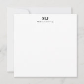 Elegante Monogram Typografie Mitteilungskarte (Vorderseite)