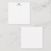 Elegante Monogram Typografie Mitteilungskarte (Vorne/Hinten)