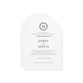 Elegante Monogram Typografy Wedding Einladung