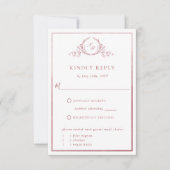 Elegante Monogram und Burgundy Watercolor UAWG RSVP Karte (Vorderseite)