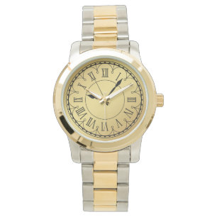 Elegante Monogram Unisex Roman Numerals Tone Tone Armbanduhr