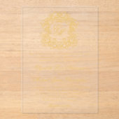 Elegante Monogram Wappen Script Wedding Imitate Go Acryleinladungen (Vorderseite)