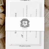 Elegante Monogram Wappen Wedding Einladungsbanderole