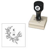 Elegante Monogram Wappen Wedding Gummistempel (Stempel)