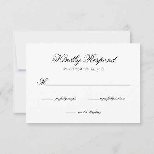 Elegante Monogram Wappen Wedding RSVP Card (Vorderseite)