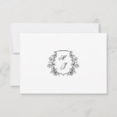 Elegante Monogram Wappen Wedding RSVP Card (Rückseite)