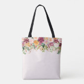 Elegante Monogram Watercolor Rose Garden Bridesmai Tasche (Rückseite)